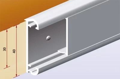 Профиль-база для столешниц Н40, нержавейка, L=3900