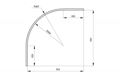 Закругление для цоколя ПВХ Н.120, R.354, под шлифованную нержавеющую сталь