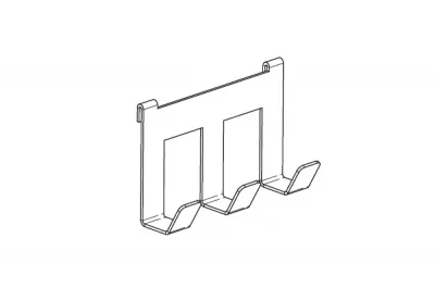 Крючок тройной 100мм, отделка белый бархат (матовый)