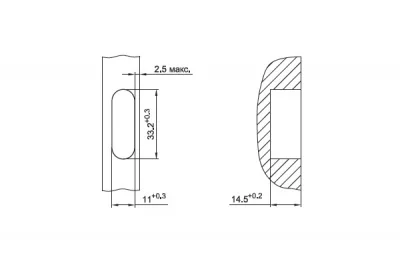Петля скрытая овальная, отделка никель/белый Петля скрытая овальная, отделка никель/белый