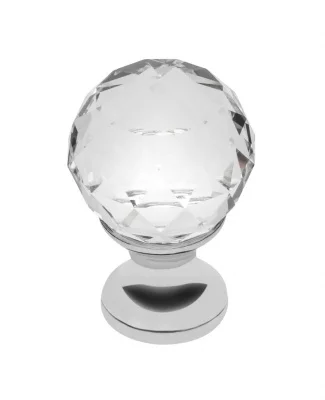 Ручка-кнопка CRYSTAL PALACE A 20мм, хром/стекло GTV GZ-CRPA20-01