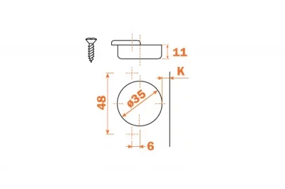 Петля 94" накладная для холодильника (толщина фасада до 32 мм)