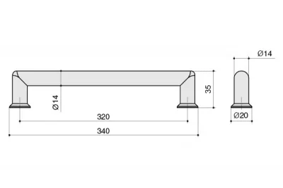 Ручка-скоба 320мм, отделка никель матовый