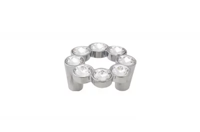 Ручка-скоба 32мм, отделка хром глянец + горный хрусталь