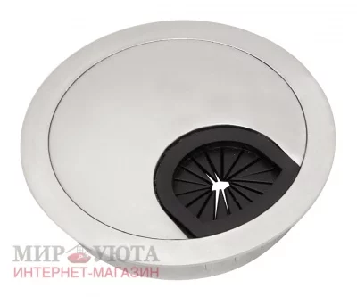 Заглушка кабель-канала, металлическая, круглая, d=60 мм, хром матовый: 361-60 MCR