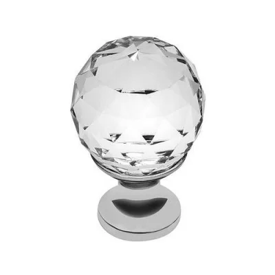 Ручка-кнопка CRYSTAL PALACE A 25мм, хром/стекло GTV GZ-CRPA25-01