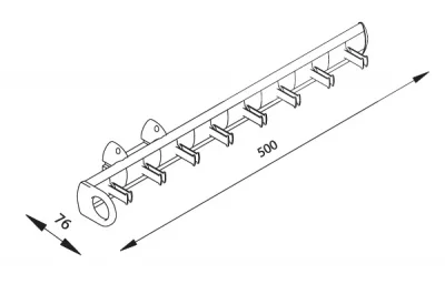 Выдвижной держатель для ремней, отделка алюминий полированный + транспарент