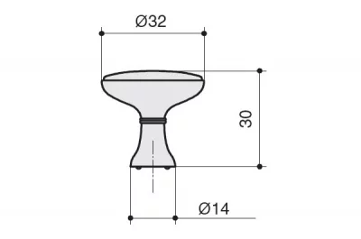 Ручка-кнопка, отделка бронза матовая