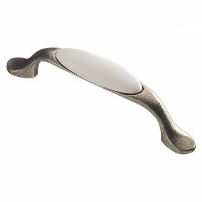 GTV: Мебельная фарфоровая ручка старое золото/без рисунка UP-WP0728-P0