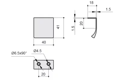 Ручка-кнопка L.40мм, отделка золото шлифованное