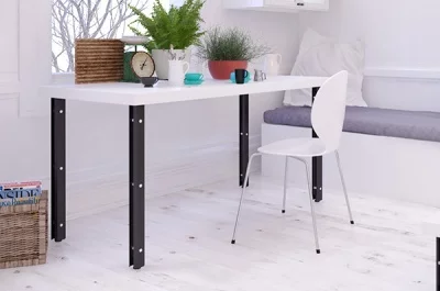 Нога для стола Бруклин, h.720, отделка черный бархат (матовый)+белый