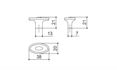 Ручка-кнопка, отделка бронза