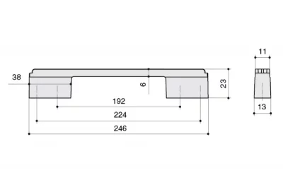 Ручка-скоба 224-192мм, отделка хром глянец + белый глянец