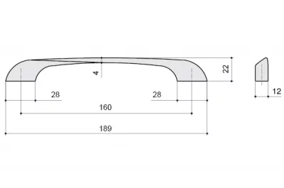 Ручка-скоба 160мм, отделка хром глянец
