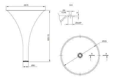 Нога для стола Armstrong d.80/570, h.820, отделка хром глянец