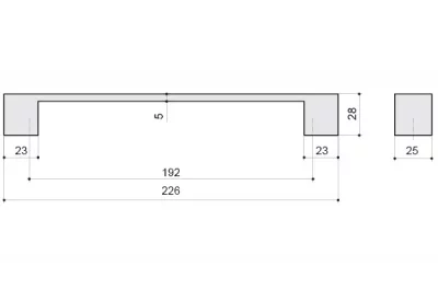 Ручка-скоба 192мм, отделка алюминий