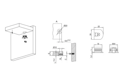 Стяжка эксцентриковая V20.P для 16 мм ДСП, отделка белая