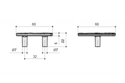 Ручка-скоба 32мм, отделка бронза "Флоренция"