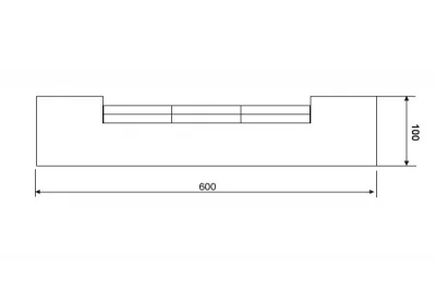 5075 Решётка вентиляционная для цоколя ПВХ H.100, L=600, слоновая кость NEW