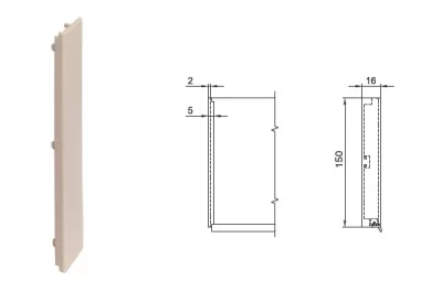Комплект угловых элементов для цоколя ПВХ H.150, беленый дуб