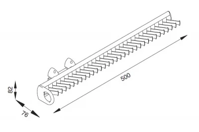 Выдвижной держатель для галстуков, отделка алюминий полированный + транспарент