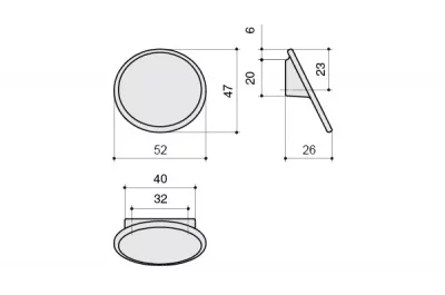 Ручка-кнопка 32мм, отделка бронза античная французская