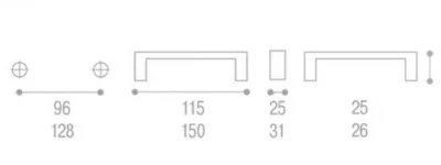 Giusti: Ручка металлическая классическая - WMN.696.096.00M5