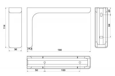 Менсолодержатель Leonardo 18, отделка хром глянец, комплект 2 штуки