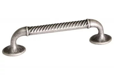 Ручка-скоба 96мм, отделка серебро античное