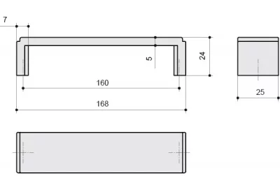 Ручка-скоба 160мм, отделка бронза античная красная
