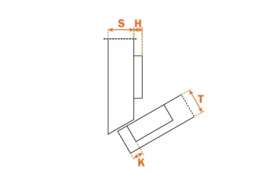 Петля (-30") угловая (толщина фасада до 32 мм)
