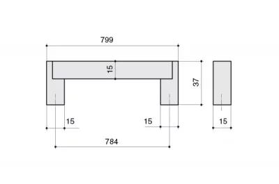 Ручка-скоба 784мм, отделка сталь нержавеющая