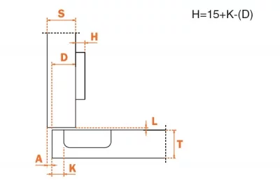 Петля 165&quot; угловая