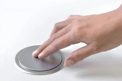 Встраиваемый блок Move (3 розетки 220В), отделка под алюминий/чёрная