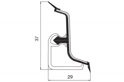 Rauwalon127 Бортик овальный L=5000, мейджик алю бриллиант