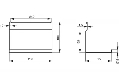 Полка универсальная 1-уровневая, 250х153х180мм, отделка черный бархат (матовый)