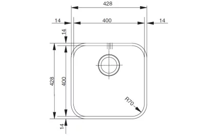 Мойка SVX 110-40, выпуск3,5&quot;, сталь полированная, стоп-вентиль в комплекте