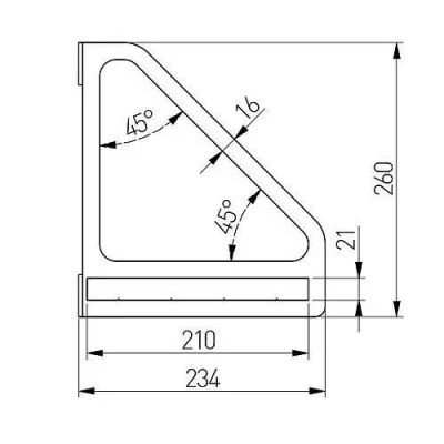 GTV: Полкодержатель INGRID, 230x260 мм, черный матовый: PP-INGRID-20M