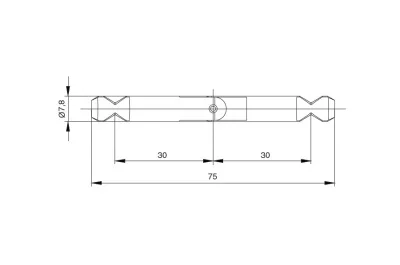 Шток угловой d.7,8мм для стяжки конической GN150.8, отделка цинк