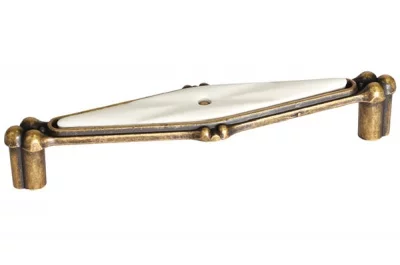 Ручка-скоба 128мм, отделка бронза "орваль" + керамика