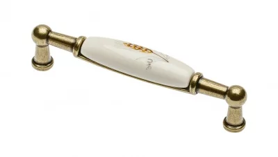 Мебельная фарфоровая ручка старое золото/золотой колос GTV UP-WP0728-BK