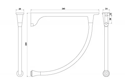 Менсолодержатель "Изогнутый", отделка бронза темная, комплект 2 штуки