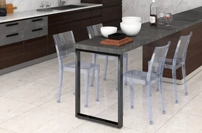 Опора для стола Мадрид l.595, h.870, отделка черный бархат (матовый)