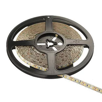 GTV: Светодиодная лента Flash 3528, 600 диодов, холодный белый, 48W, герметичная, 8мм, катушка 5м LD-3528-600-65-ZB