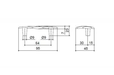 Ручка-скоба 64мм, отделка хром глянец