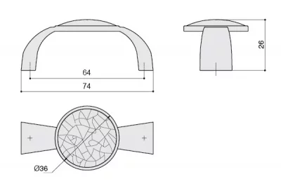 Ручка-скоба 64мм, отделка железо