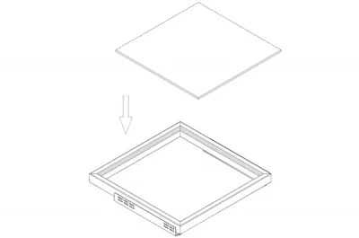 Полка стеклянная,для рамки в базу 830,арабика (759,5х461х8мм,матированная)