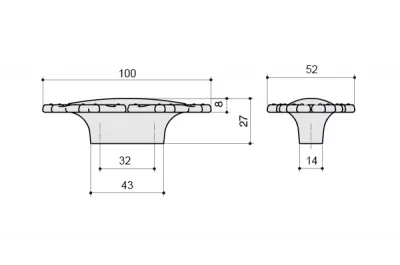 Ручка-кнопка 32мм, отделка бронза "Флоренция"