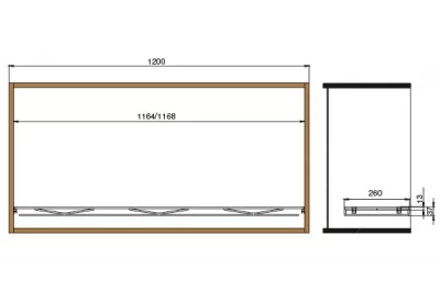 Сетчатая полка в базу 1200, отделка хром