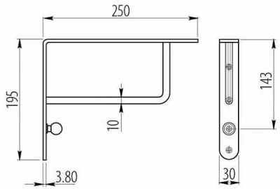 GTV: Полкодержатель 073026 хром WB-073026-01